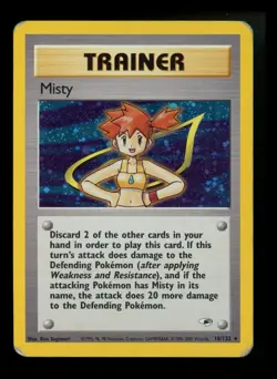 PARTIAL HOLOBLEED Misty 18/132 Gym Heroes 2000 Holo Rare WOTC Pokemon Card TCG - Image 1