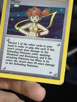 PARTIAL HOLOBLEED Misty 18/132 Gym Heroes 2000 Holo Rare WOTC Pokemon Card TCG - Image 4
