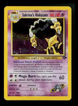 #2 Sabrina's Alakazam 16/132 Gym Challenge 2000 Holo Rare WOTC Pokemon Card TCG - Image 1