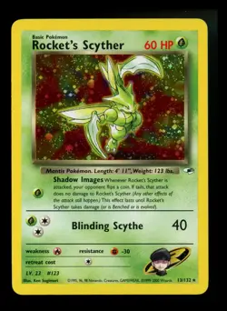 Rocket's Scyther 13/132 Gym Heroes 2000 Holo Rare WOTC Pokemon Card TCG - Image 1