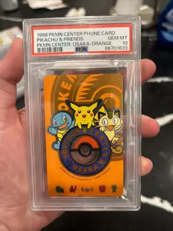PSA 10 Pokemon Center Phone Card Pikachu & Friends Japanese Osaka Orange 1998 - Image 1