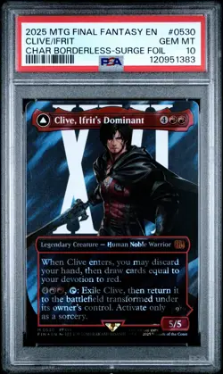 Clive, Ifrit's Dominant #0530 MTG Final Fantasy Borderless-Surge Foil PSA 10 - Image 1