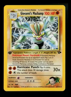 1st Edition Giovanni's Machamp 6/132 Gym Challenge 2000 Holo Rare WOTC Pokemon - Image 1