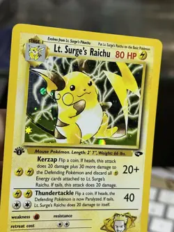 1st Edition Lt. Surge's Raichu 11/132 Gym Challenge 2000 Holo Rare WOTC Pokemon - Image 5