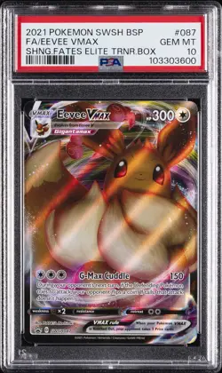 2021 POKEMON SWSH BLACK STAR PROMO #087 FULL ART/EEVEE VMAX PSA 10 - Image 1