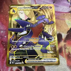 Pokemon TCG Destined Rivals Cynthia's Garchomp EX Card 241/182 Gold Rare - Image 1