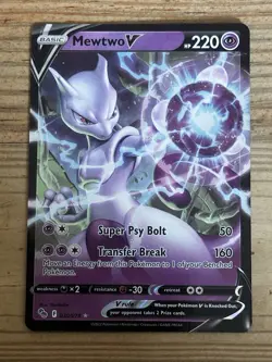 Pokemon TCG Mewtwo v Full Art Holo Ultra Rare Card Pokemon Go 030/078 Nm - Image 1