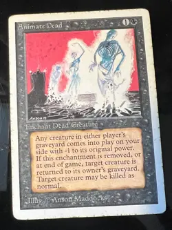 Magic the Gathering MTG Unlimited Animate Dead LP- (Beta Bob) - Image 1