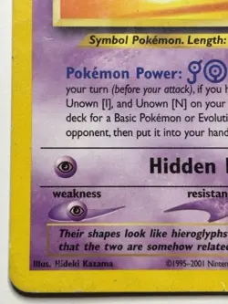 Pokemon TCG Unown J 2001 Black Star Promo Promo 38 - Image 4