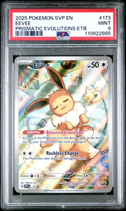 2025 POKEMON SVP EN-SV BLACK STAR PROMO #173 EEVEE PSA 9 - Image 1