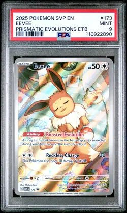 2025 POKEMON SVP EN-SV BLACK STAR PROMO #173 EEVEE PSA 9 - Image 1
