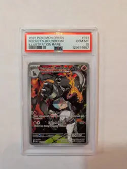 2025 Pokemon DR Team Rocket’s Houndoom - Illustration Rare - PSA 10 GEM MINT - Image 1