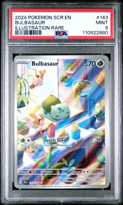 2024 POKEMON SCR EN-STELLAR CROWN ILLUSTRATION RARE #143 BULBASAUR PSA 9 - Image 1