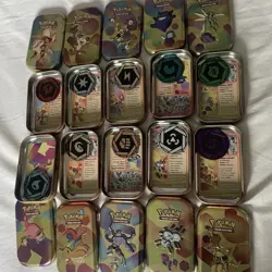 Pokemon TCG Scarlet & Violet 151 Set: All 10 EMPTY Mini Tin - Artworks & Coins - Image 1