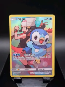Pokemon Card Piplup 239/236 Holo Secret Rare Full Art Cosmic Eclipse - Image 1
