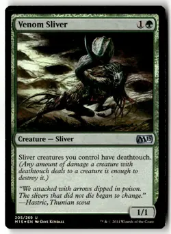 MTG - Venom Sliver 205 Foil LP Magic 2015 (M15) - Image 1