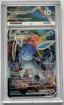 Pokemon TCG Glaceon VMAX Evolving Skies 041/203 Holo Holiday Calendar ACE 10 - Image 1