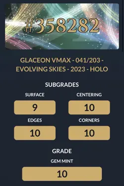 Pokemon TCG Glaceon VMAX Evolving Skies 041/203 Holo Holiday Calendar ACE 10 - Image 3
