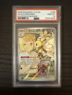 Lillie’s Ribombee 164/159 Illustration Rare Pokemon Journey Together PSA 10 - Image 1
