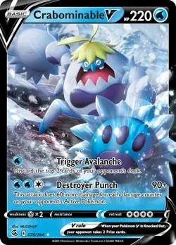Pokemon TCG Fusion Strike 076/264 Crabominable V - Image 1