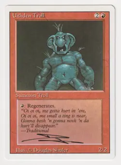 Signed Uthden Troll MP Revised Edition Artist Douglas Shuler 1994 WOTC MTG Magic - Image 1