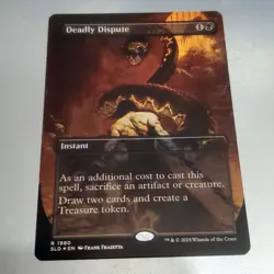 1x Deadly Dispute, 1980 - Frazetta Foil, Secret Lair, Magic, MTG Off Center, 002 - Image 1