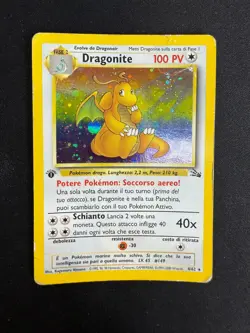 Pokemon Dragonite 4/62 Fossil Rara Holo Prima Edizione Wizards ITA Carte Vintage - Image 1