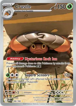 Pokemon TCG Crustle 186/182 Illustration Rare Destined Rivals Holo En - Image 1
