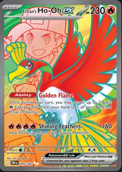 Pokemon TCG Ethan's Ho-Oh ex 209/182 Ultra Rare Destined Rivals Holo - Image 1