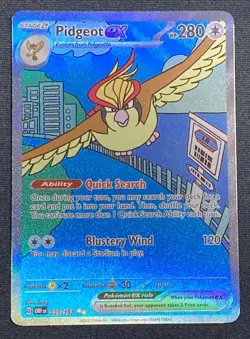 Pidgeot ex Special Illustration Rare 2023 Pokemon Obsidian Flames #225/197 MP - Image 1