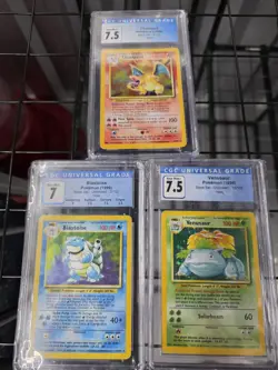 1999 Pokemon Base Set Graded Holo Trio Charizard Blastoise Venusaur WOTC - Image 1