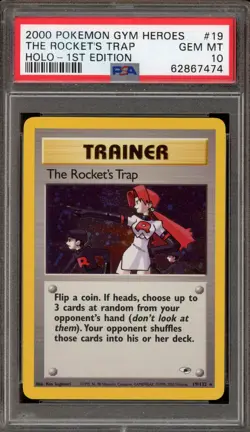 Pokemon The Rocket's Trap Gym Heroes Unlimited Holo Rare #19 Mislabeled PSA 10 - Image 1