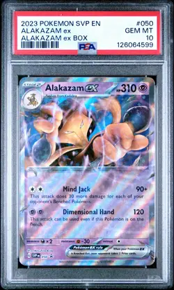 2023 POKEMON SVP EN-SV BLACK STAR PROMO ALAKAZAM EX BOX #050 ALAKAZAM EX PSA 10 - Image 1
