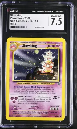 CGC 7.5 Slowking 2000 Neo Genesis 14/111 Holo Pokemon Card - Image 1
