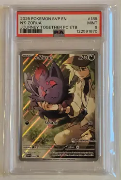 PSA 9 - Pokemon Center 2025 Journey Together N's Zorua Black Star Promo Card 189 - Image 1