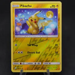 Pikachu 56/236 Sun Moon Unified Minds Reverse Holo Pokemon TCG Card - Image 1