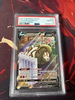 PSA 10 GEM MINT Pokemon Fusion Strike Sandaconda V 252/264 Alt Art Rare Holo - Image 1