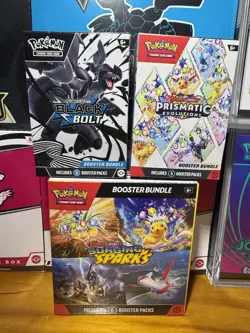Pokemon Prismatic Evolutions Surging Sparks Black Bolt Booster Bundle Sealed Lot - Image 1