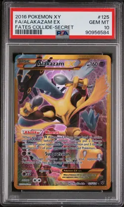 2016 Pokemon XY Fates Collide Secret #125 Alakazam Ex FA PSA 10 GEM MINT - Image 1