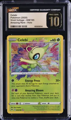 2020 POKEMON VIVID VOLTAGE AMAZING RARE HOLO #009/185 CELEBI CGC 10 PRISTINE - Image 1