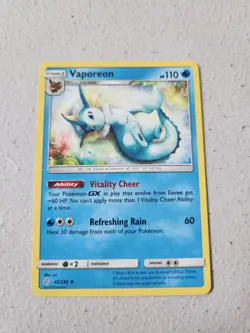 Vaporeon 42/236 Sun & Moon Cosmic Eclipse Uncommon Pokemon Card 2019 - Image 1