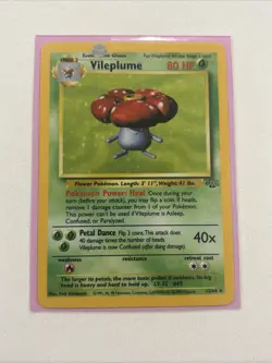 RARE Vintage Pokemon TCG Vileplume Jungle 15/64 Holo Rare Unlimited Card 1999 LP - Image 2