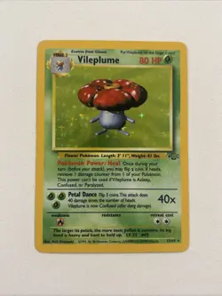 RARE Vintage Pokemon TCG Vileplume Jungle 15/64 Holo Rare Unlimited Card 1999 LP - Image 3
