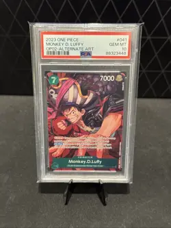 PSA 10 MONKEY D. LUFFY OP02-041 R ALT ART ONE PIECE CARD JAPANESE E186 - Image 1