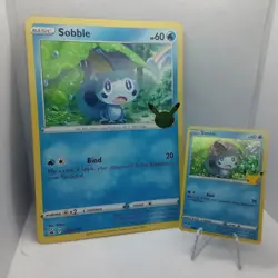 Sobble Pokemon 25th Anniversary Cards- Jumbo promo SWSH003 & Holo Regular 24/25 - Image 4