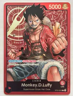 One Piece Card Game Monkey D Luffy ST01-001 Pre Eratta Beta English - Image 1