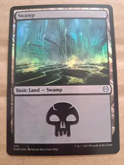 MTG #274 FOIL *LAND* Swamp Phyrexia: All Will Be One (ONE) NM Card - Image 1