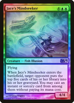 Jace's Mindseeker FOIL Magic 2014 / M14 HEAVILY PLD Blue Rare MTG CARD ABUGames - Image 1
