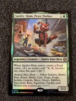 Magic The Gathering MTG - Spider-Ham, Peter Porker Foil - Marvel's Spider-Man - Image 1