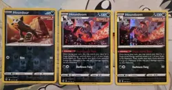 Pokemon Houndour 095/163 Houndoom 096/163 reverse holo & Holo Rare battle styles - Image 1